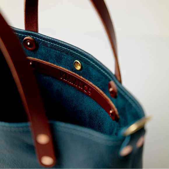 Dark Teal Bulldog Mini Travel Tote by KMM - Picture 6 of 15